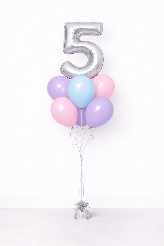 Helium Balloon Bouquet with Number Foil (Age/Year)